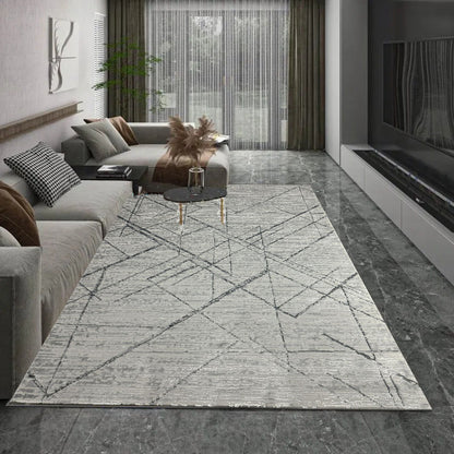 Covor Modern Geometric tip Lini ,Gri