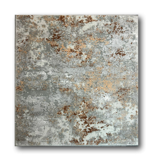 Covor Patrat 1x1M ,Gri/Caramiziu