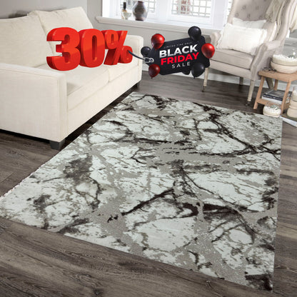 Covor cu Insertii Moderne de tip Marmura ,Bej