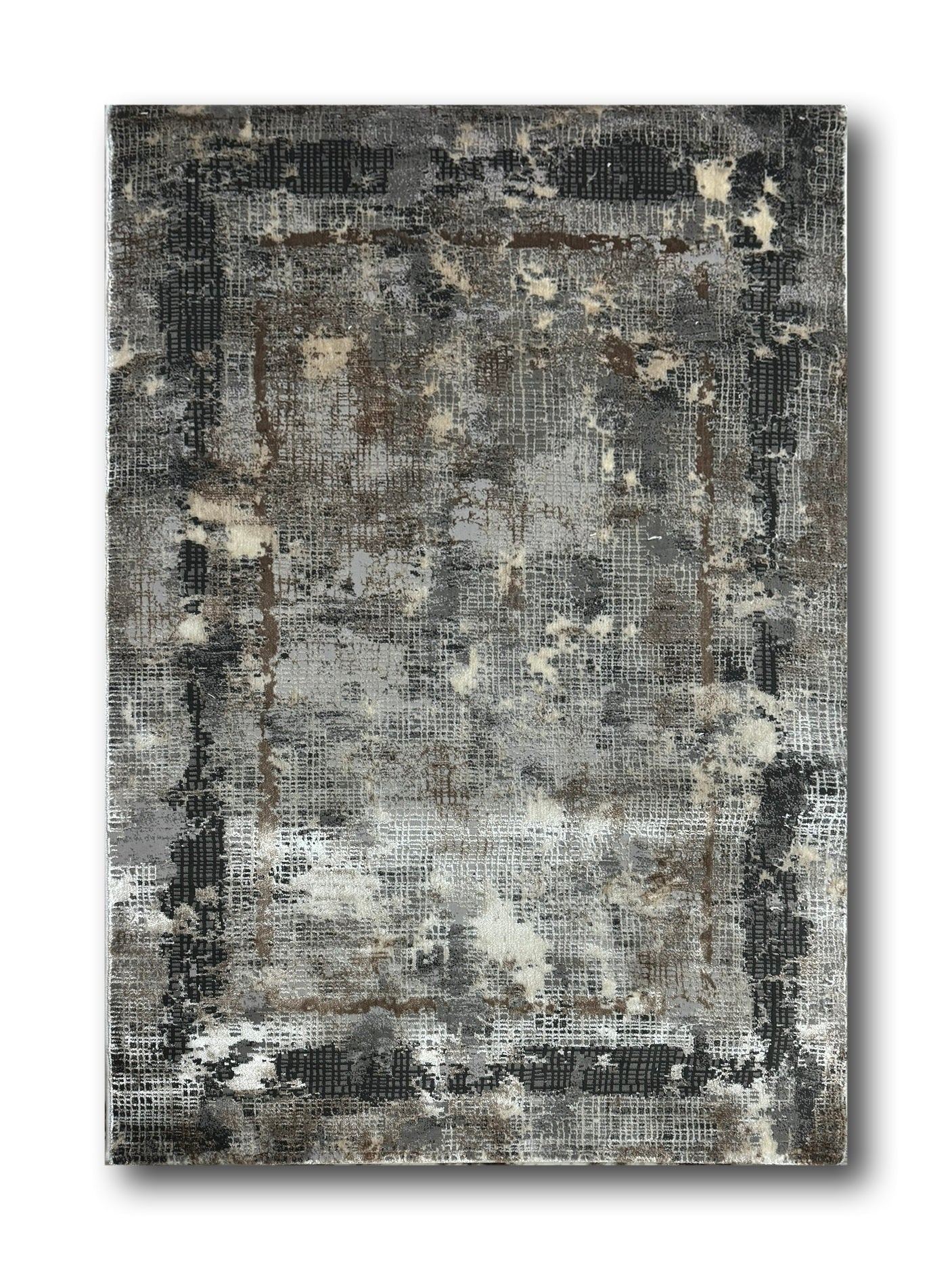 Covor Premium Tablou ,Crem/ Gri Antracid