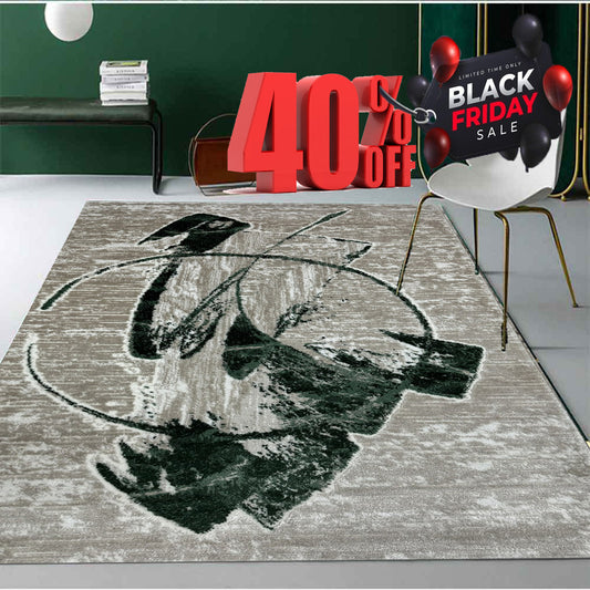 Covor Modern ,Verde/Crem