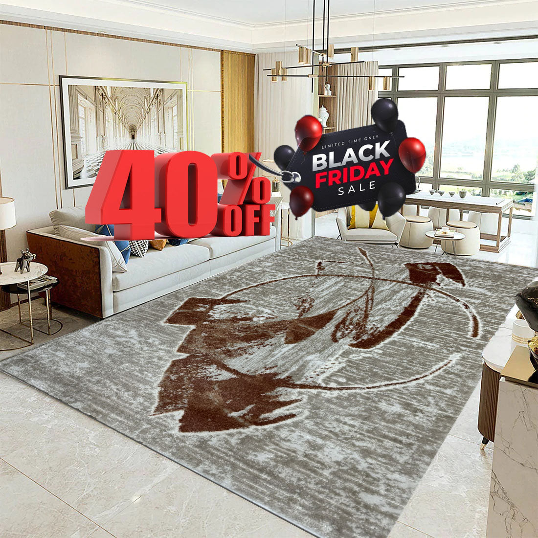 Covor Modern ,Bej/Ocru