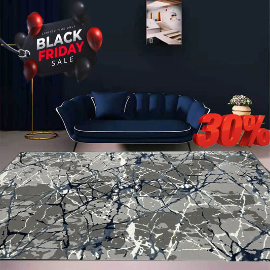 Covor Premium Panza De Paianjen,Albastru/Gri