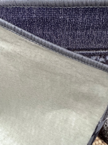 Traversa cu Insertii Geometrice,Gri/Albastru/Indigo