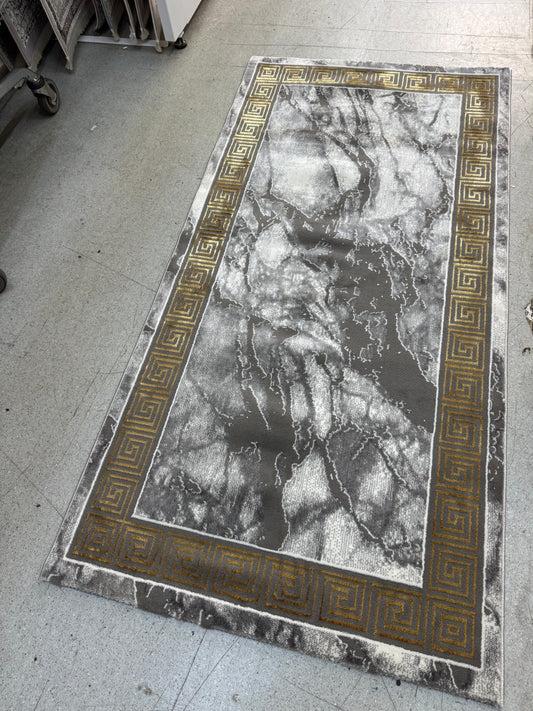 Covor cu Insertii 3D Grecești Bej/Crem/Auriu