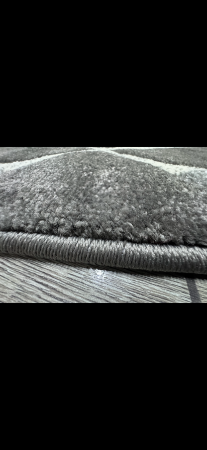 Covor Modern tip X, Gri/Negru/Albastru