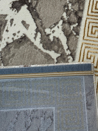 Covor cu Insertii 3D Grecești Bej/Crem/Auriu