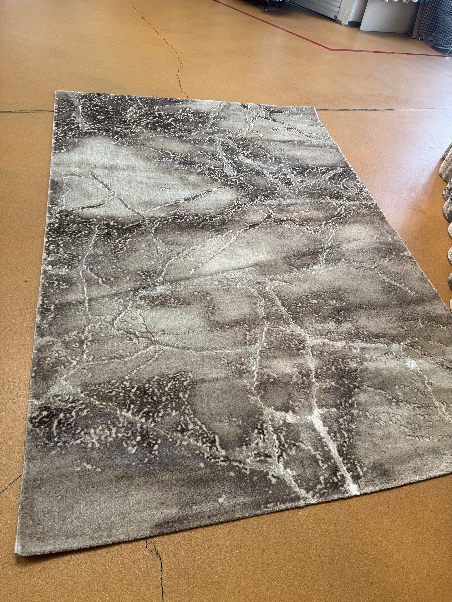 Covor cu Insertii 3D tip Marmura,Bej/Crem