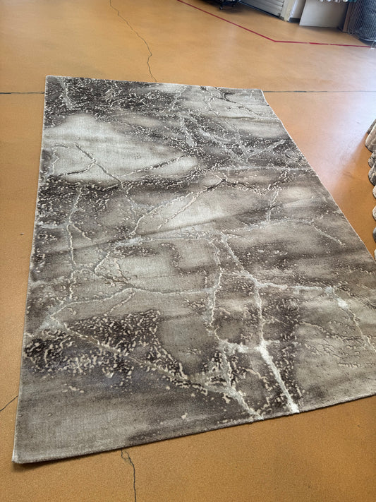 Covor cu Insertii 3D tip Marmura,Bej/Crem