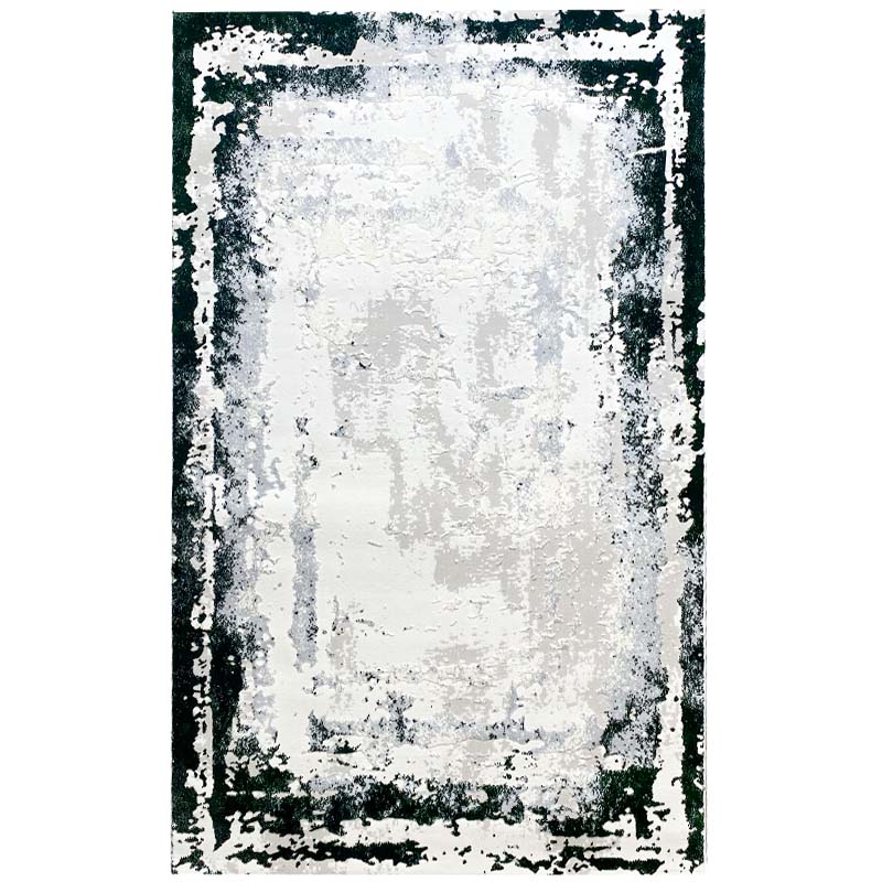 Covor Tip Pictura Moderna,Verde Smarald/Gri/Bej