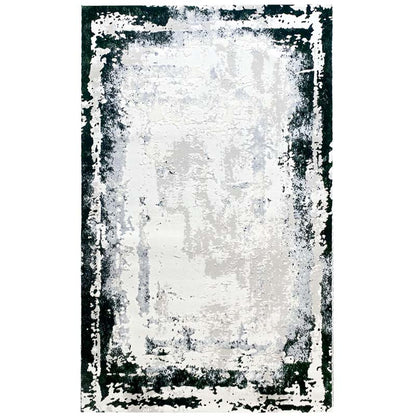 Covor Tip Pictura Moderna,Verde Smarald/Gri/Bej