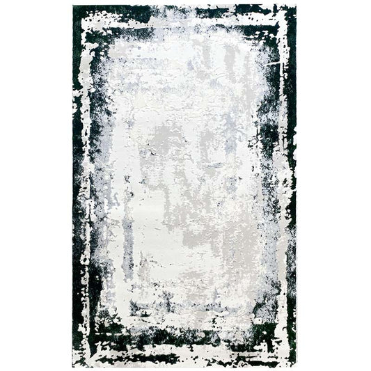 Covor Tip Pictura Moderna,Verde Smarald/Gri/Bej