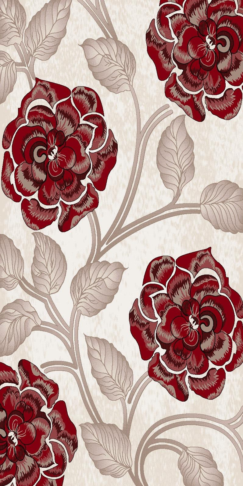 Covor tip Trandafir 3D , Grena/Bej