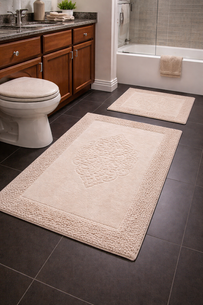 Set 2 Covoare de Baie,Bej