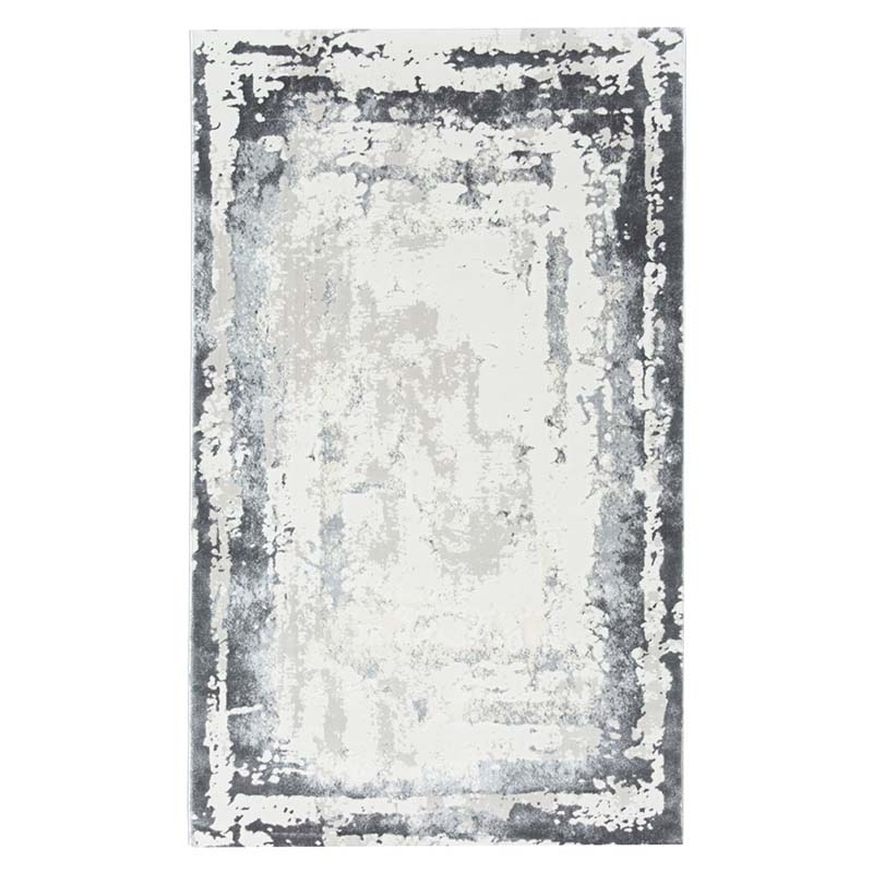 Covor Tip Pictura Moderna Incadrata in Chenar, Gri