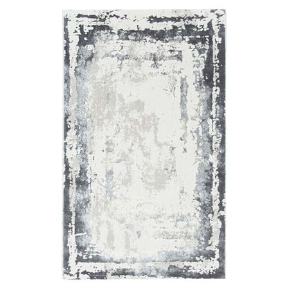 Covor Tip Pictura Moderna Incadrata in Chenar, Gri