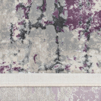 Covor Tip Pictura Moderna,Mov/Gri