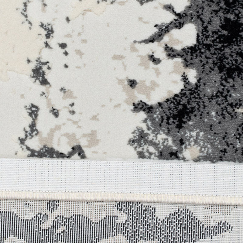 Covor Tip Pictura Moderna Incadrata in Chenar, Negru/Gri