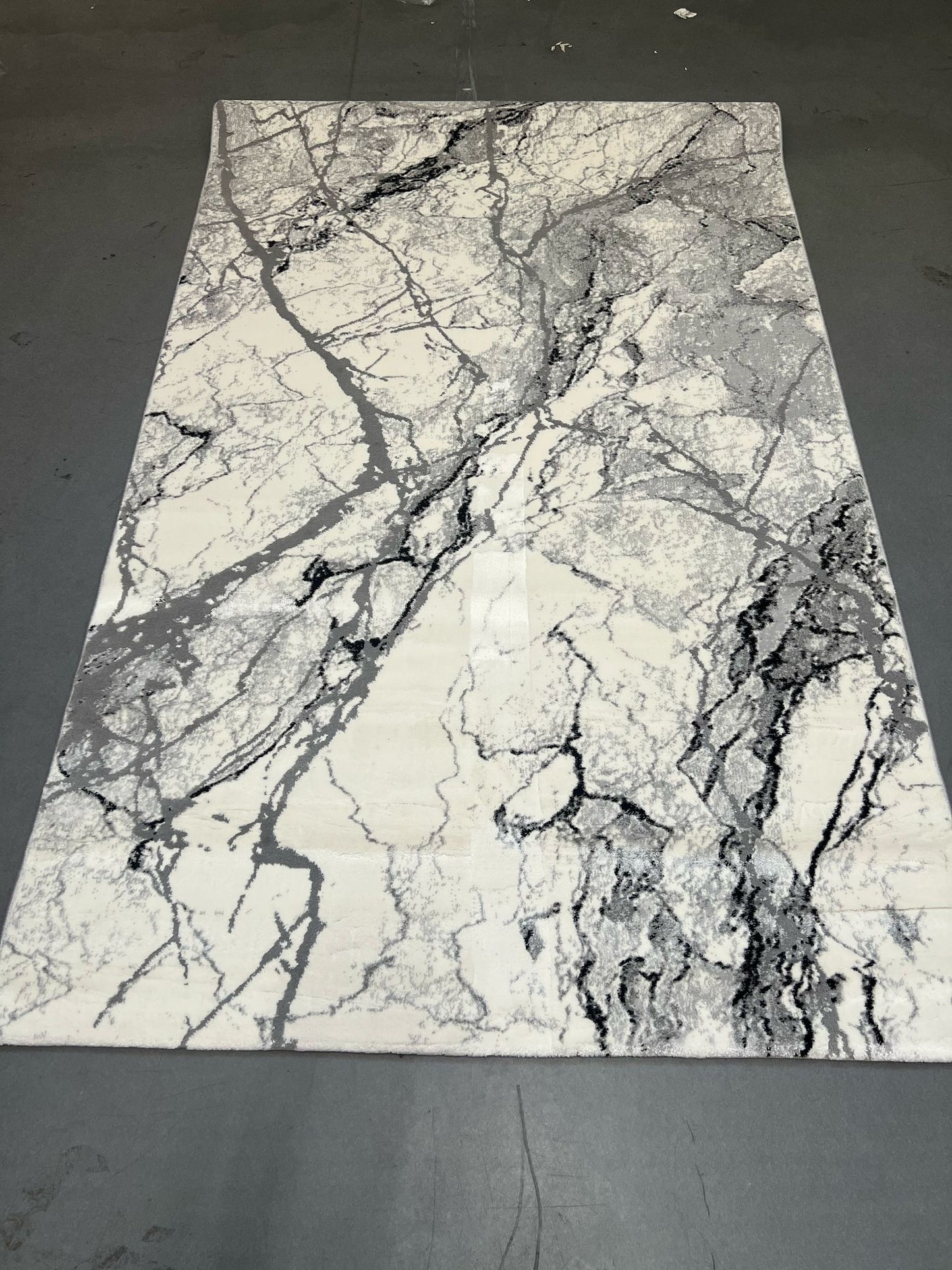 Covor cu Insertii 3D tip Marmura,Gri