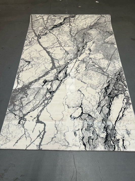 Covor cu Insertii 3D tip Marmura,Gri