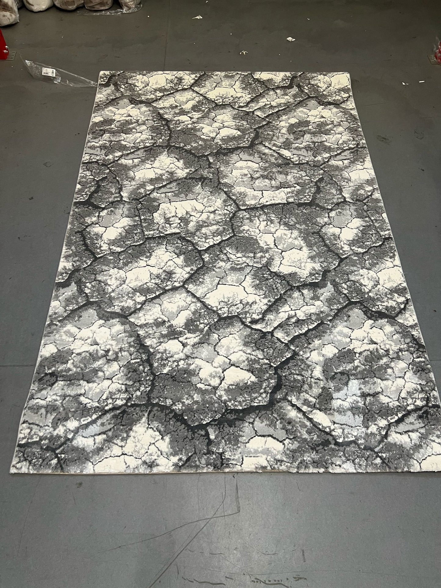 Covor cu Insertii 3D tip Fagure,Gri