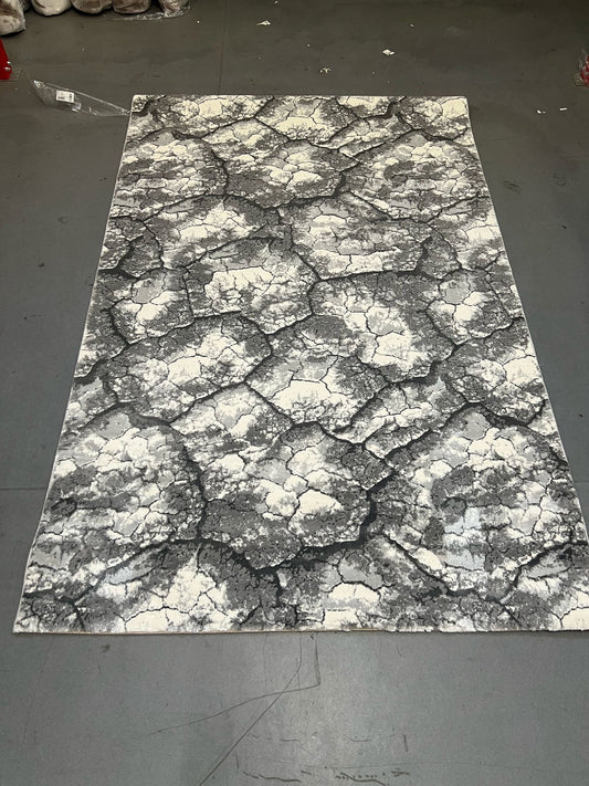 Covor cu Insertii 3D tip Fagure,Gri