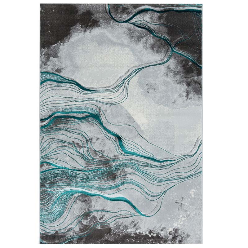 Covor Meduse ,Gri/Turcoaz