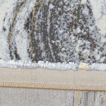 Covor Tip Pictura Moderna,Gri/Auriu