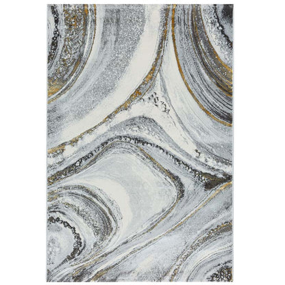 Covor Tip Pictura Moderna,Gri/Auriu