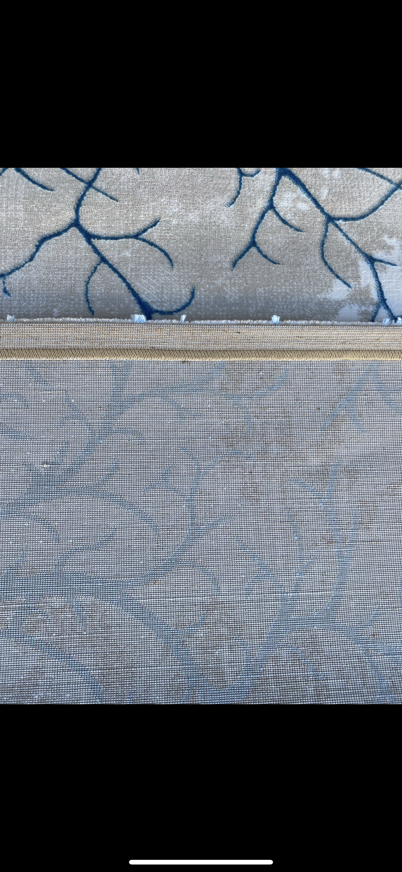 Covor Modern cu Insertii Naturale de tip Crenute , Bej/Turqoise