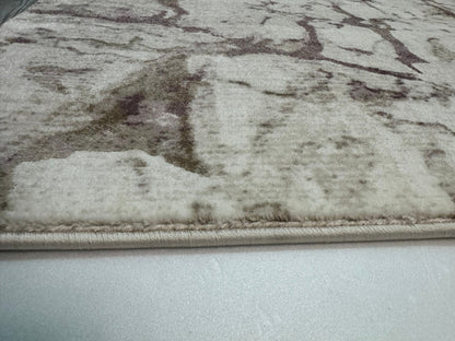 Covor cu Insertii 3D tip Fagure,Bej/Maro