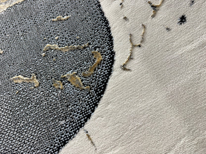 Covor cu Insertii 3D tip Marmura,Bej/Gri/Auriu