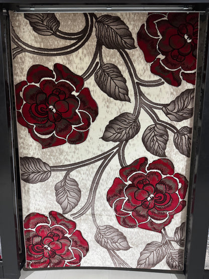 Covor tip Trandafir 3D , Grena/Bej