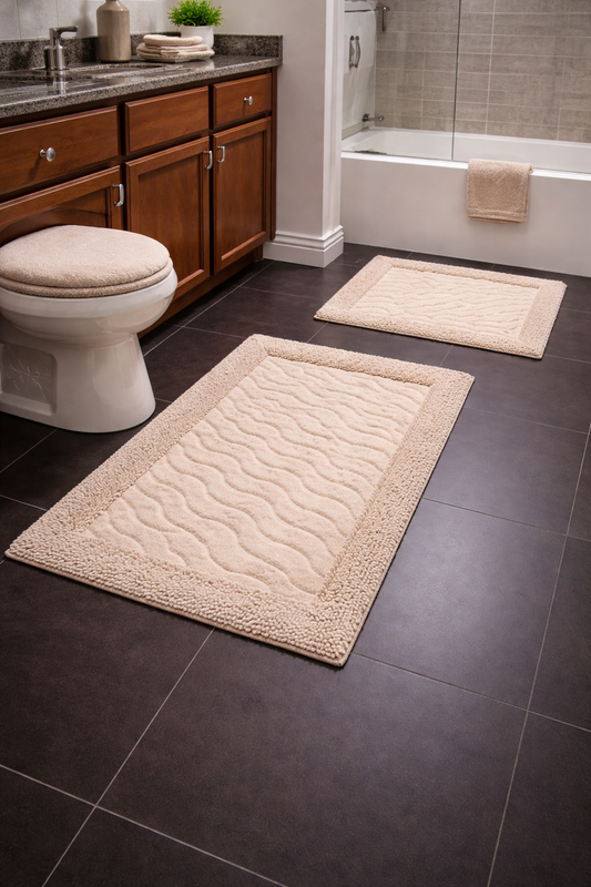 Set 2 Covoare de Baie,Bej