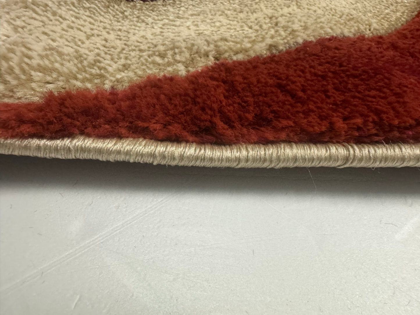 Covor cu Insertii de Pictura Moderna,Grena/Bej/Maro