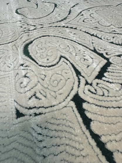 Covor Premium Angora Hali Tip Thailanda,Verde Smarald/Crem