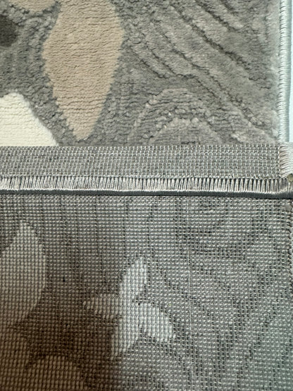 Covor Modern cu Fluturasi,Gri/Crem/Mov