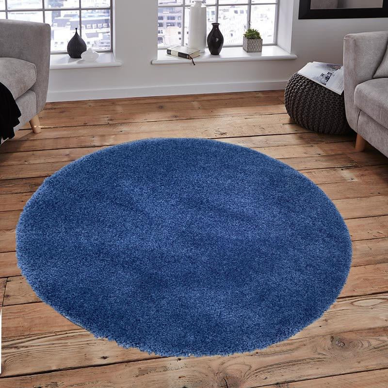 Covor Pufos Rotund Tip Shaggy, Indigo