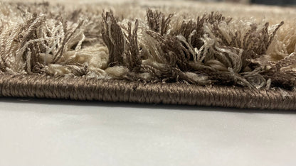 Covor Pufos Tip Cocolino Model Geometric,Bej/Capucinno