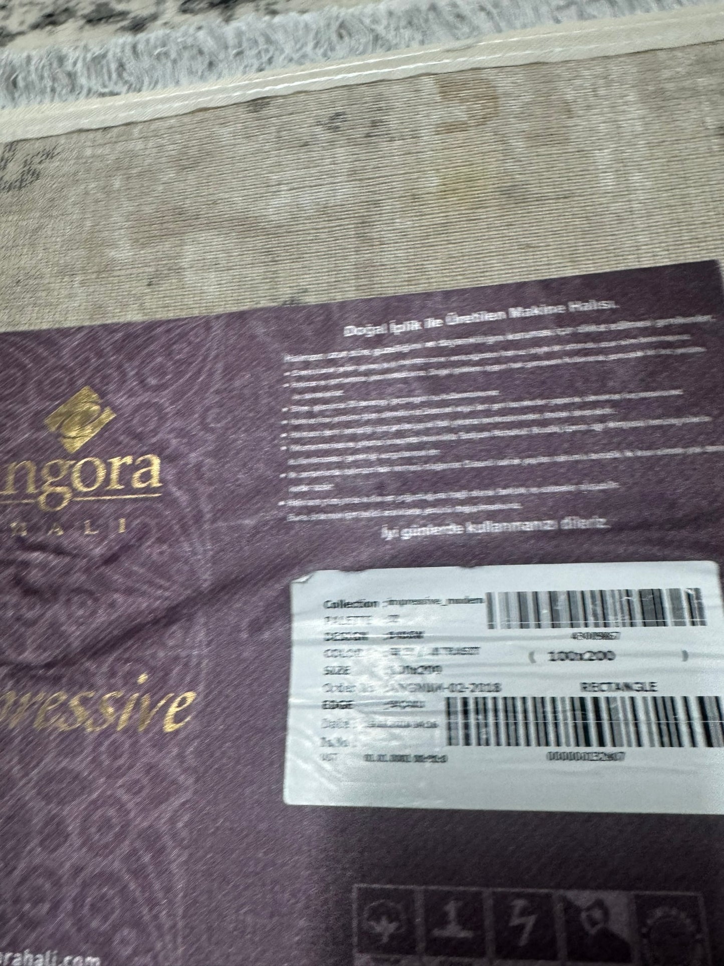 Covor Premium Angora Hali Acrilic,Crem/Gri/Capucino