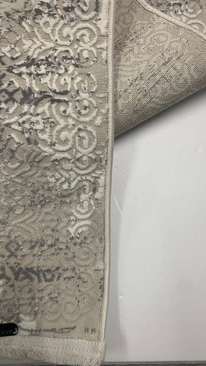 Covor Modern Picasso si Medalion ,Bej/Alb/Gri