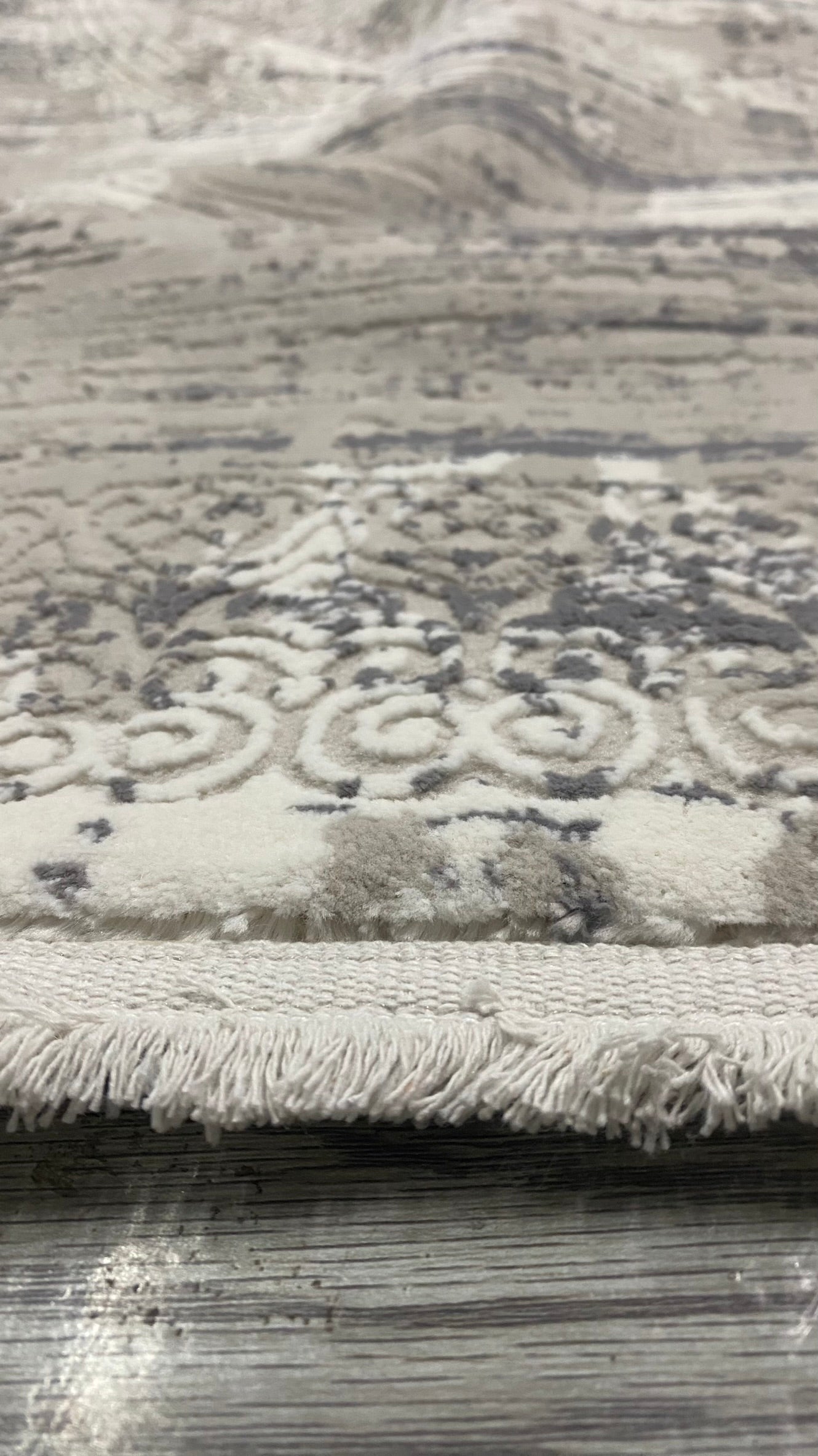 Covor Modern Picasso si Medalion ,Bej/Alb/Gri