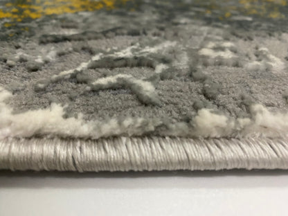 Covor Modern Tip Tablou Picasso,Gri/Gold