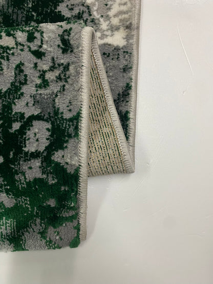 Covor Modern Tip Picasso,Verde Smarald/Gri