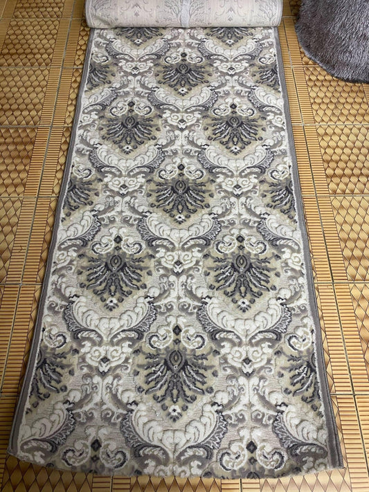 Traversa cu Insertii Florale 3D  ,Gri/Bej (Copy)