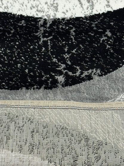 Set 3 Traverse cu Insertii Geometrice Tip Semnatura,Gri/Negru/Alb