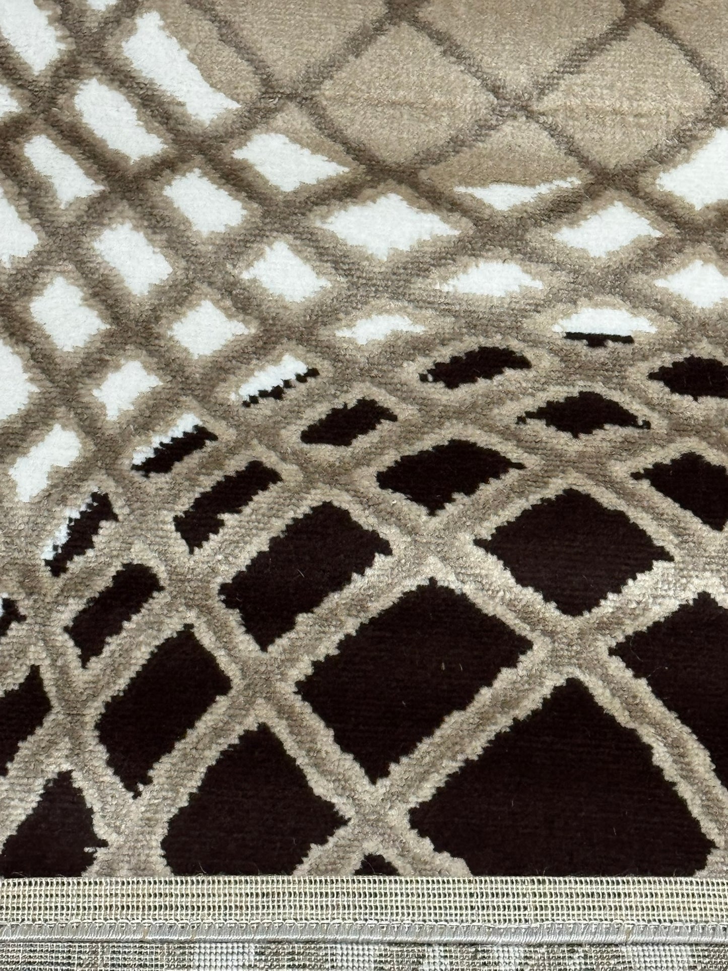 Covor cu Insertii Geometrice Tip Cercuri 3D , Bej/Crem/Maro