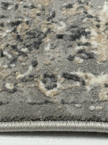 Covor Modern Cu Medalion,Gri/Bej