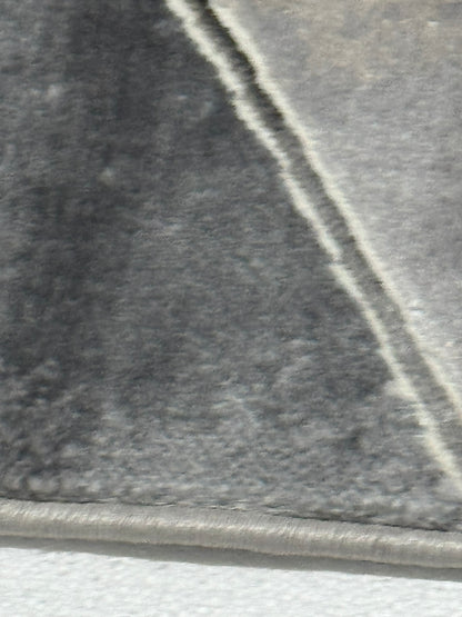 Covor Premium Model Modern cu Dreptunghiuri si Lini,Gri/Bej