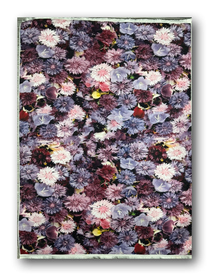 Covor Antiderapant cu  Insertii Florale,Multicolor